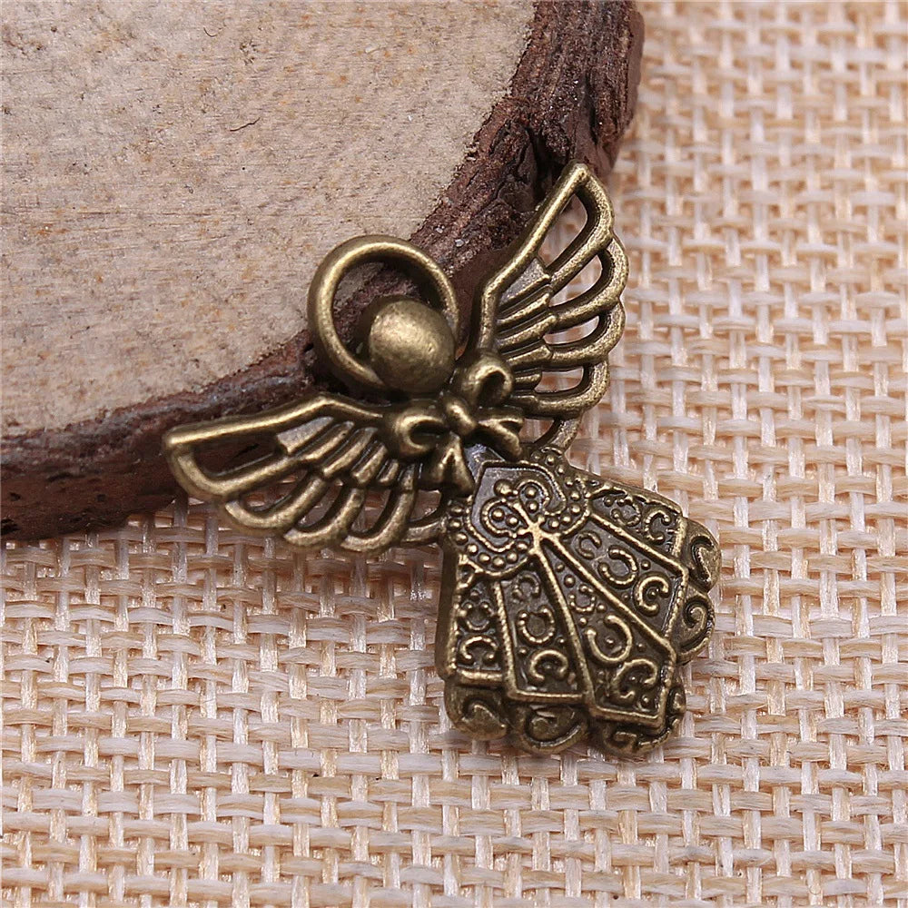 26x23mm 1.9g Multicolor Zinc Alloy Small Angel Figure Charm Pendant for DIY Jewelry Accessories