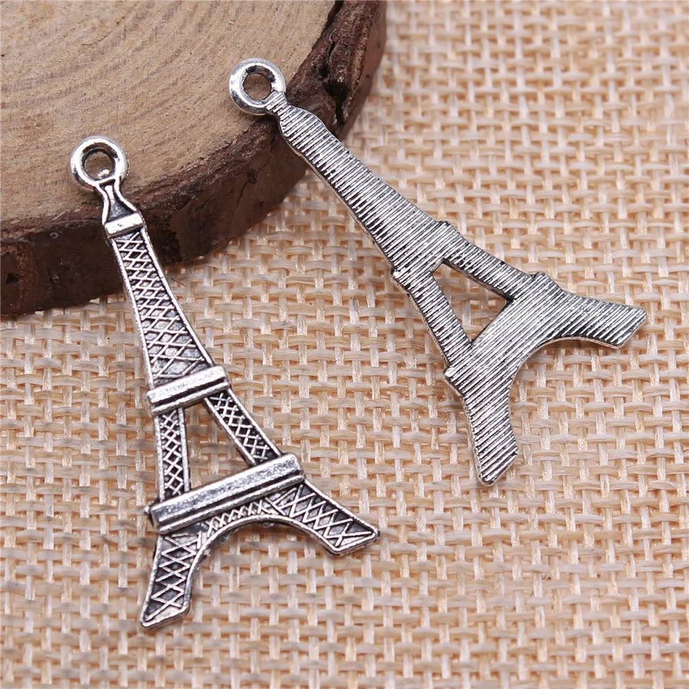 35x19mm 1.6g Antique Silver Iron Eiffel Tower charm pendant for DIY necklace bracelet jewelry making