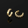 Luxury Gold Hexagon Ear Cuff Stud & Clip On No Piercing Zircon Rhinestone Huggie Hoop Earrings