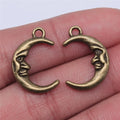 21x15mm 1.8g Multicolor Zinc Alloy Moon Celestial Charm Pendant for DIY Necklace Bracelet Making
