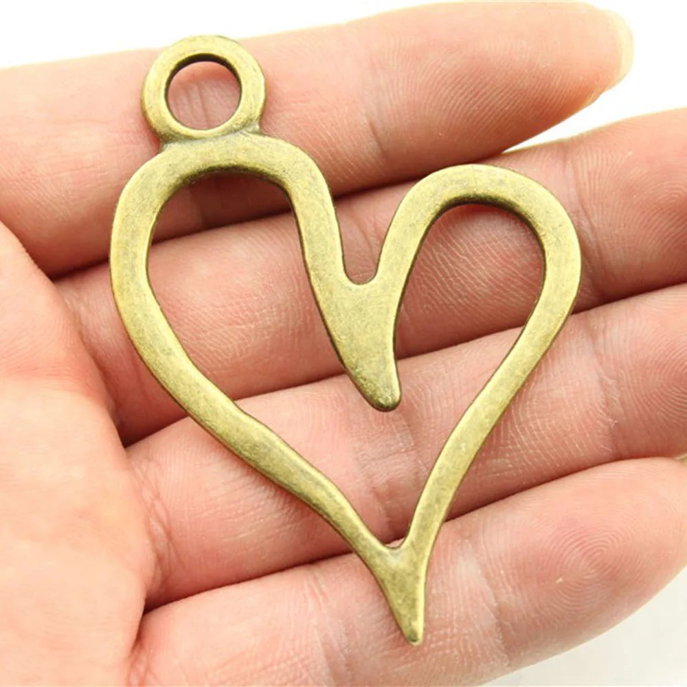 66x46mm 9.5g Multicolor Zinc Alloy Large Heart Charm Pendant for DIY Necklace Bracelet Making