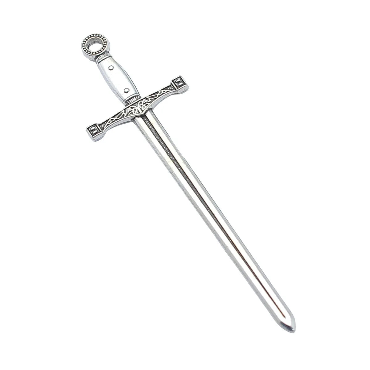 85x24mm 4.7g Multicolor Zinc Alloy Long Sword Charm Pendant for DIY Necklace Keychain Jewelry Making