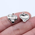 16x15mm 1.3g Antique Silver Zinc Alloy Favorite Teacher Apple Charm Pendant for DIY Jewelry Making