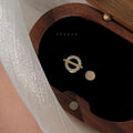 Copper Zircon Micro Pave Asymmetric Planet Geometric Minimalist Mini Stud Earrings