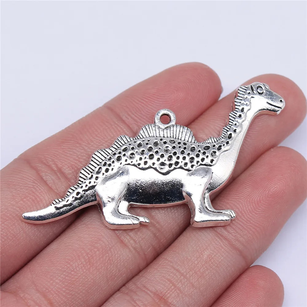 63x31mm 8.4g Multicolor Zinc Alloy Dinosaur Charm Pendant for Cute Animal DIY Jewelry Making