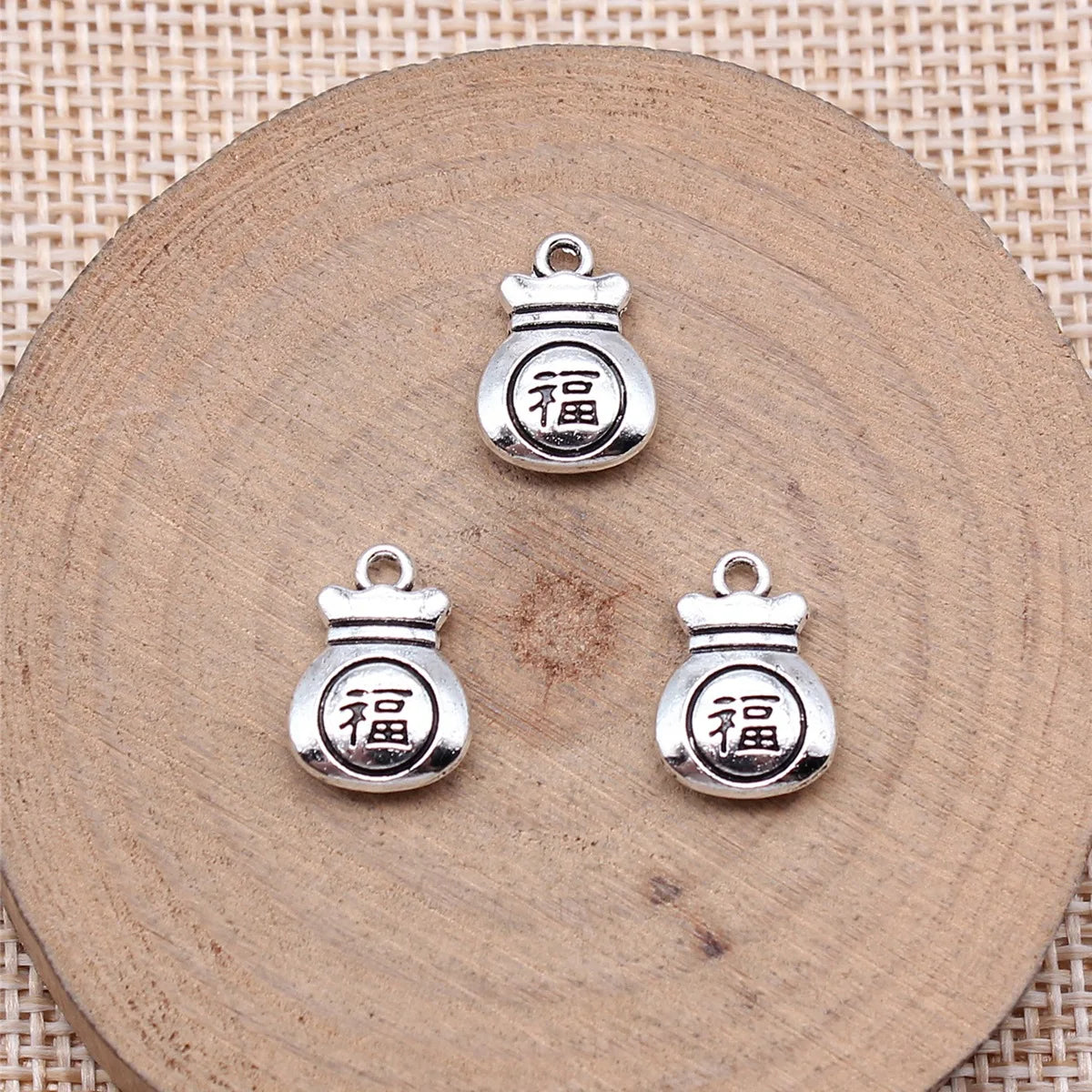 14x10mm 1.3g Antique Silver Zinc Alloy Lucky Bag Charm Pendant for DIY Necklace Bracelet Making