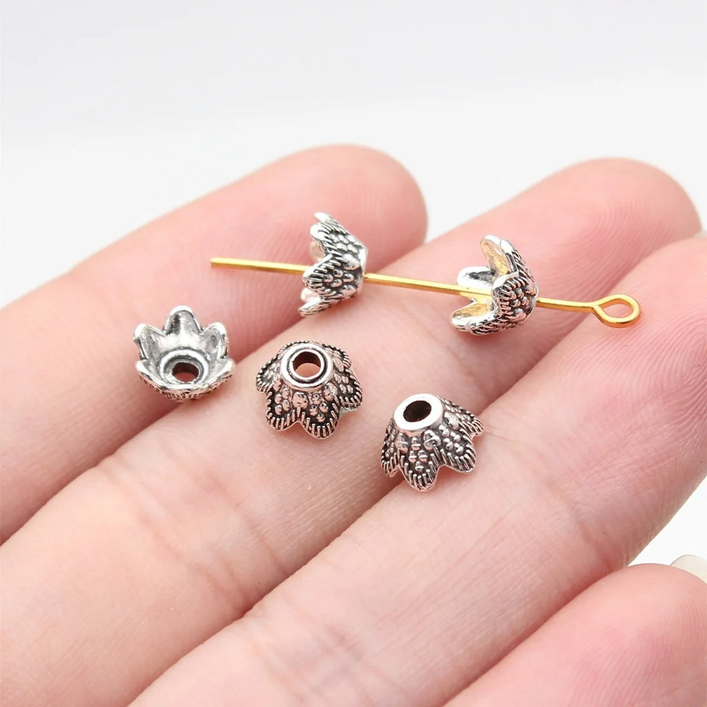 7.4x7.4x4.5mm 0.36g Multicolor Zinc Alloy Flower Bead Cap for DIY Jewelry and Garment Accessories