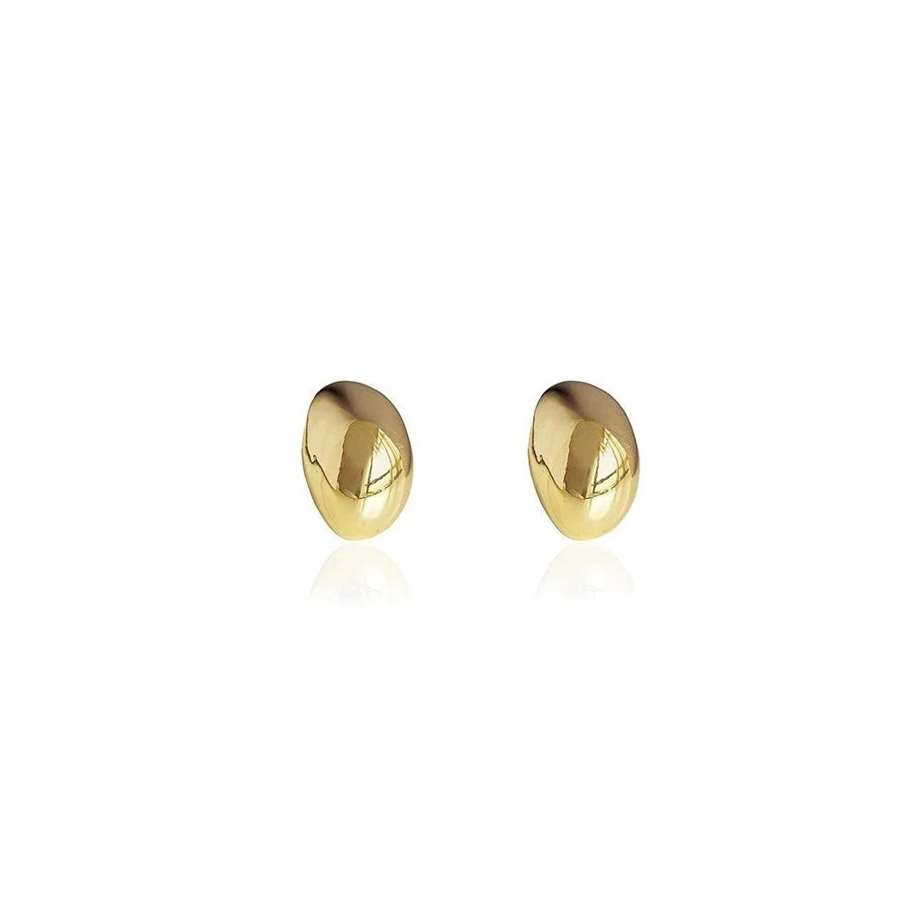 18K Gold Plated Copper Oval Geometric Drop Earrings For Women Light Luxury Summer Jewelry