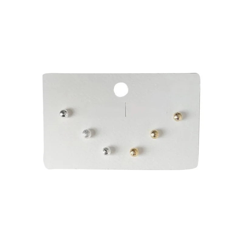 14K Gold Plated Copper Round Frosted Texture Stud Earrings Minimalist Daily Jewelry