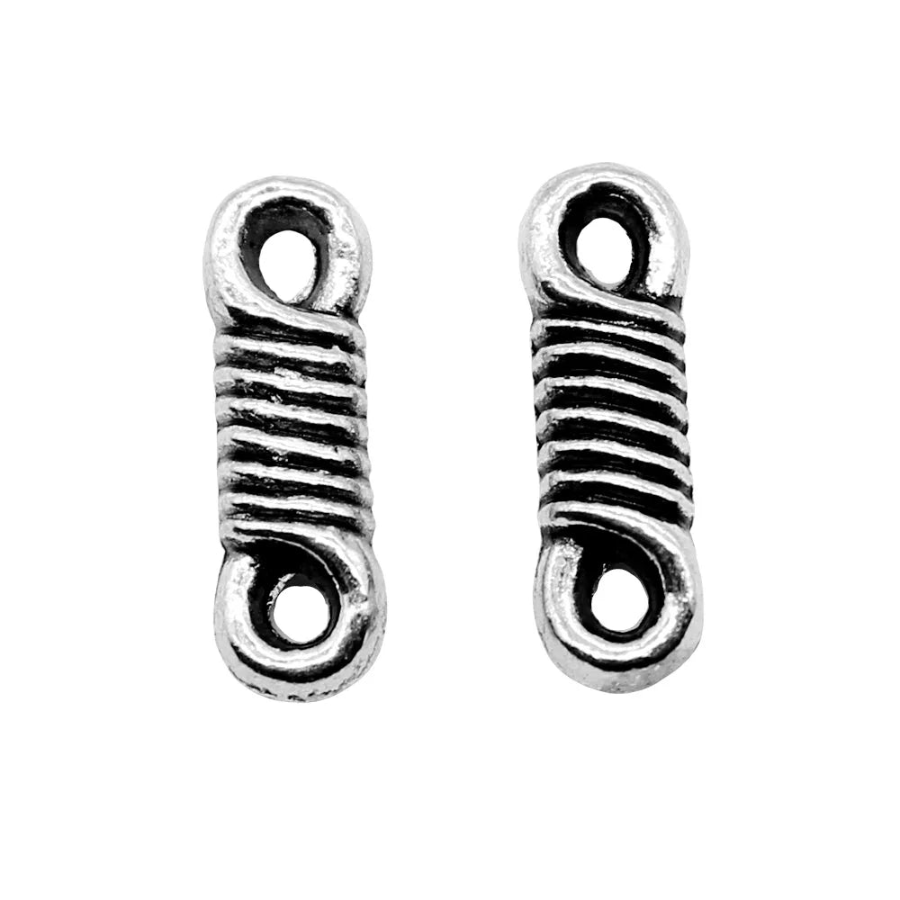 14x4mm 0.8g Antique Silver Zinc Alloy Twisted Rope Connector Charm for DIY Bracelet Jewelry Making