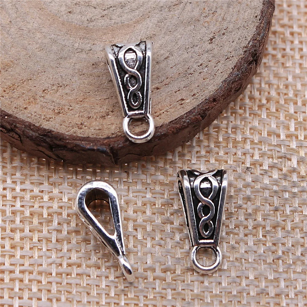 15x7x6mm 1g Multicolor Zinc Alloy Triangle Carved Bail Connector Charm for DIY Pendant Making