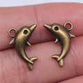 18x11mm 1.6g Multicolor Zinc Alloy Dolphin Charm Pendant for Ocean Theme Jewelry Making