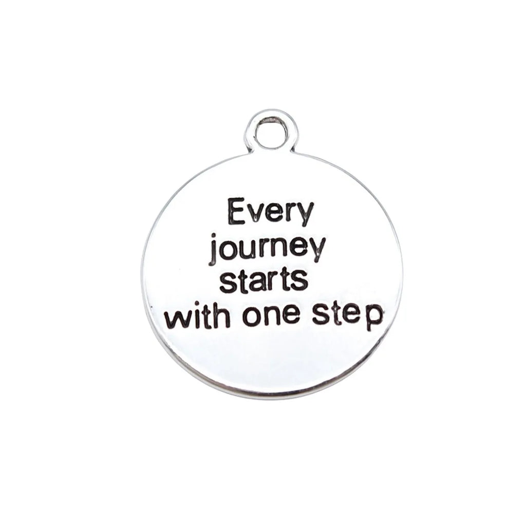 21x28mm 2.8g Zinc Alloy Every Journey Travel Word Tag Charm Pendant for Bracelet Necklace Making