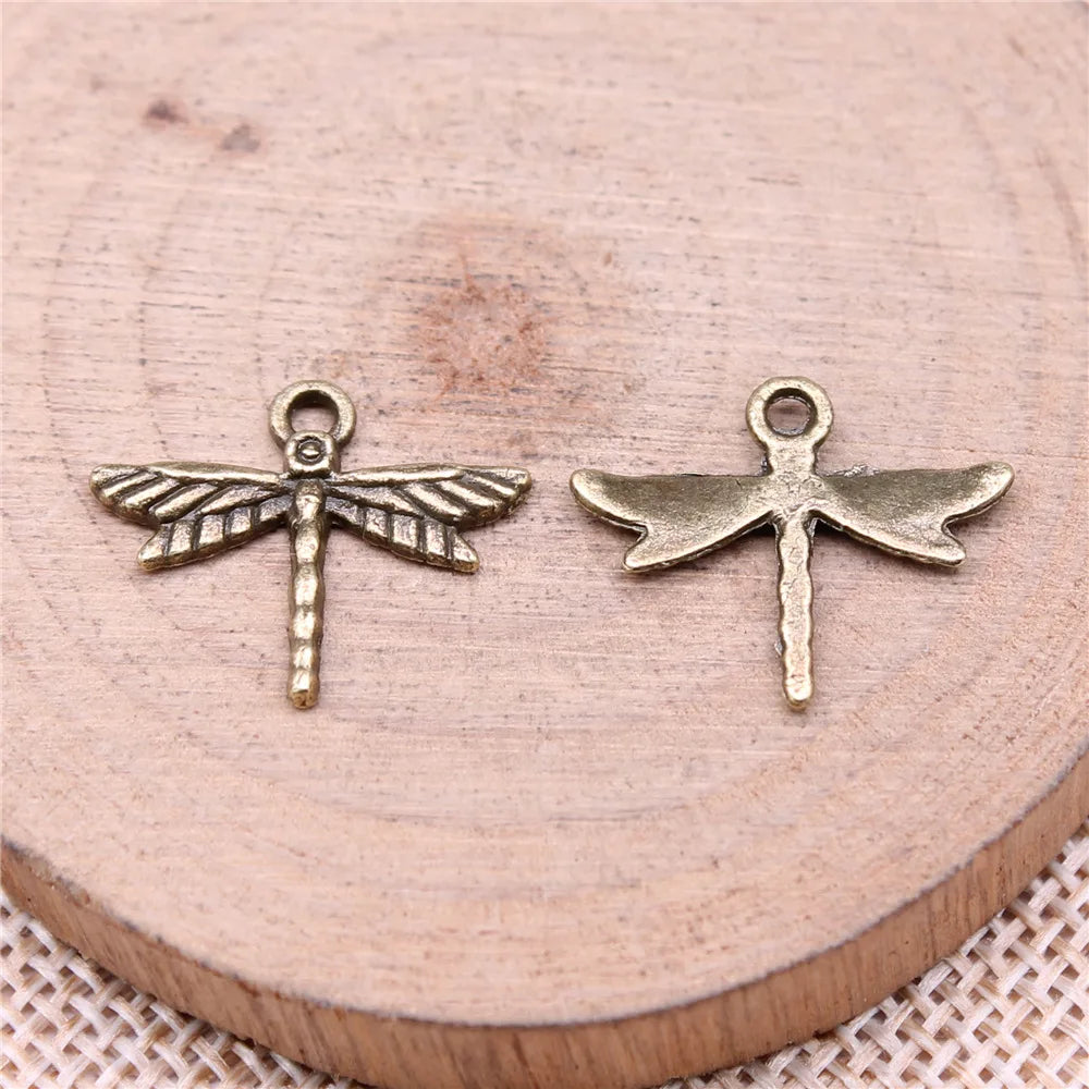 16x19mm 0.7g Multicolor Zinc Alloy Dragonfly Charm Pendant for DIY Necklace Bracelet Jewelry Making