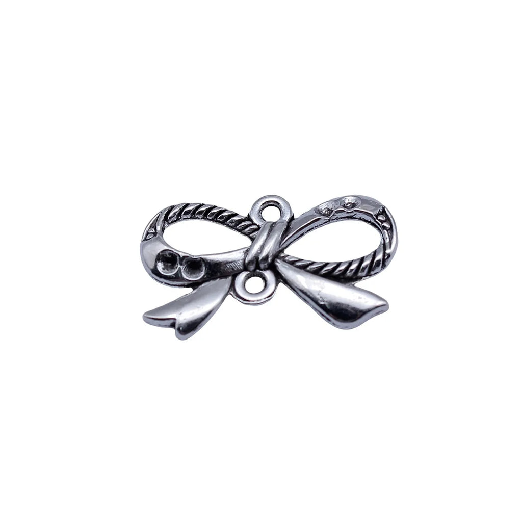 23x13mm 1.35g Antique Silver Zinc Alloy Bowknot Butterfly Connector Charm for DIY Jewelry Making