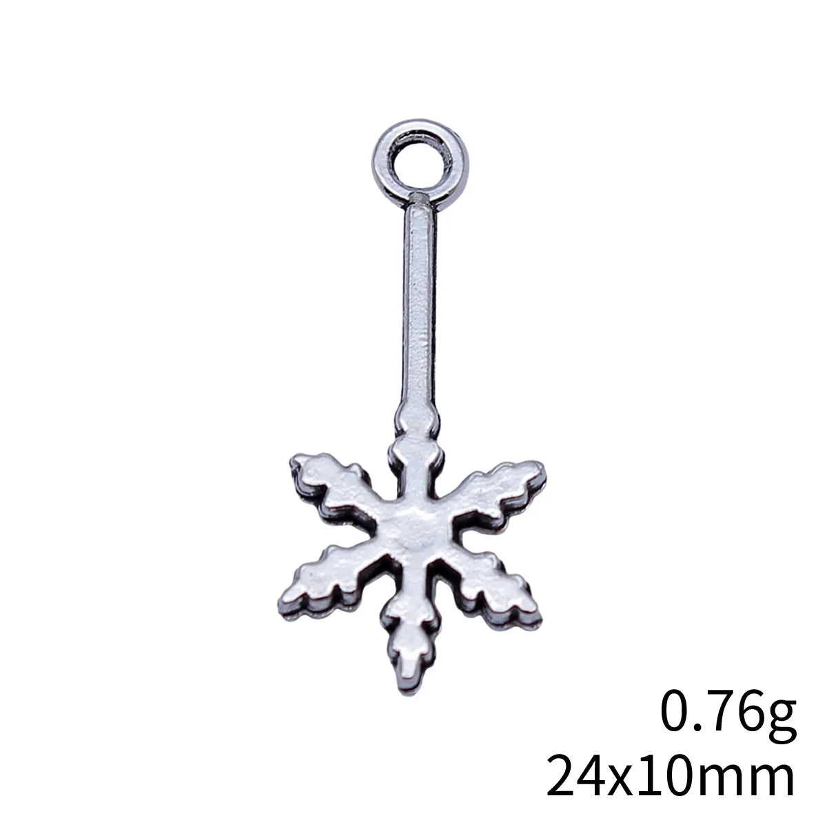 24x10mm 0.76g Antique Silver Zinc Alloy Snowflake Magic Wand Charm Pendant for DIY Necklace Jewelry