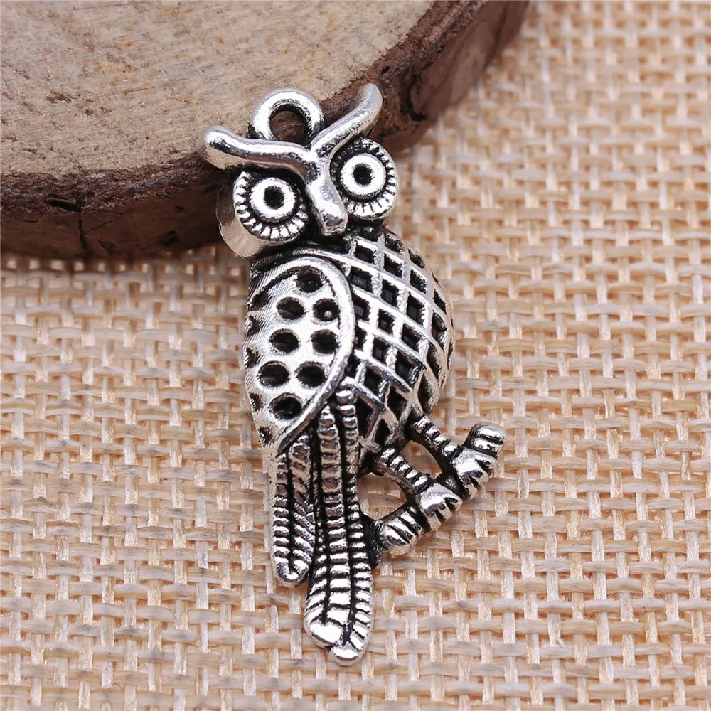 33x15mm 2.5g Multicolor Zinc Alloy Owl Cat Charm Pendant for DIY Necklace Bracelet Jewelry Making