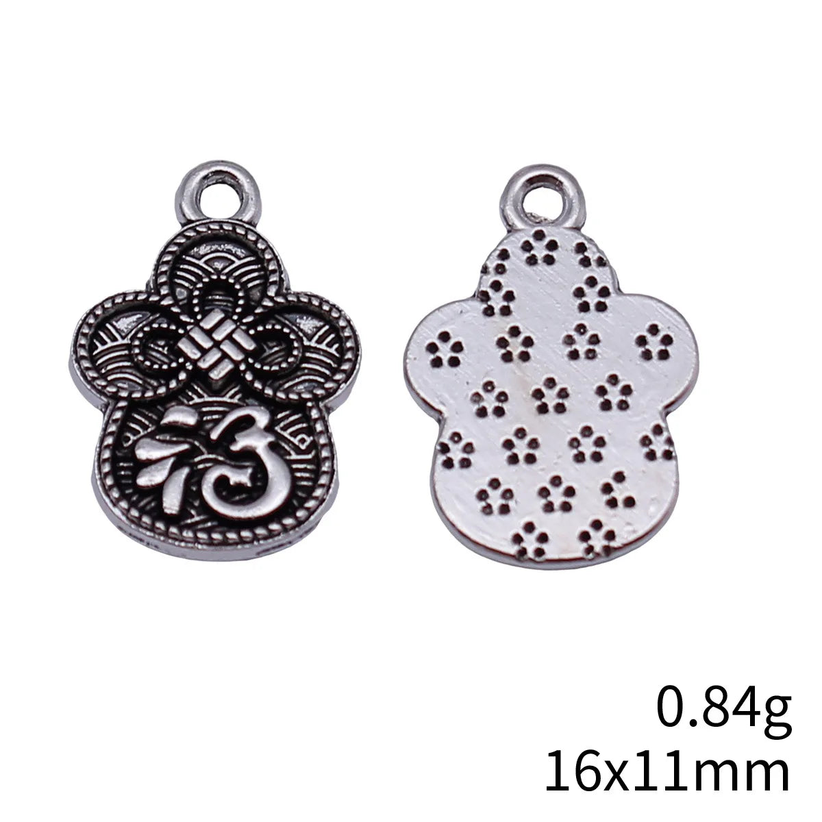 16x11mm 0.84g Antique Silver Zinc Alloy Chinese Fu Character Charm Pendant for DIY Jewelry Making