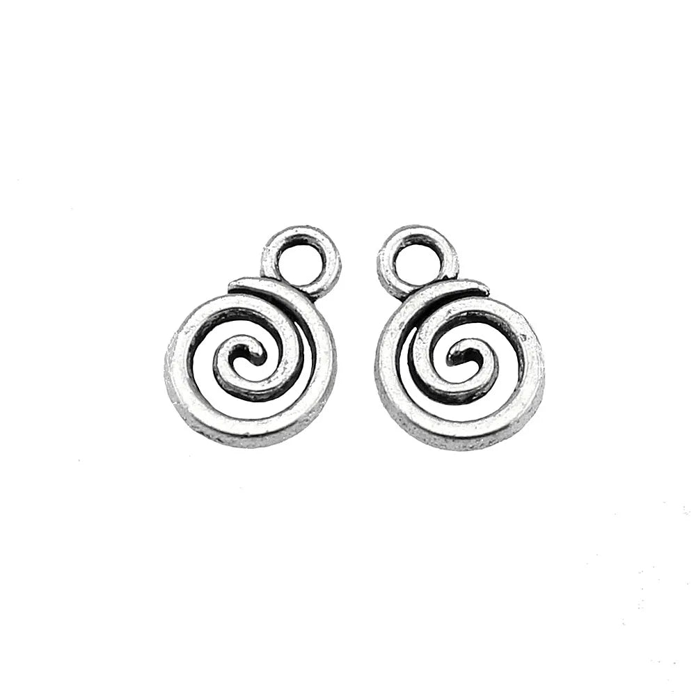 11x8mm 0.4g Multicolor Zinc Alloy Swirl charm pendant for DIY bracelet necklace making