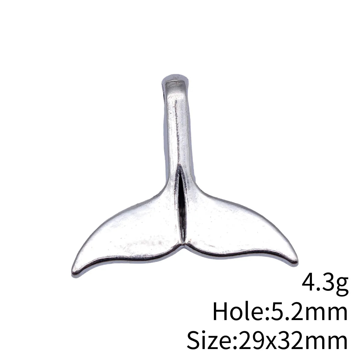 29x32mm 4.3g Multi Color Zinc Alloy Whale Tail Charm Pendant for DIY Necklace Bracelet Making