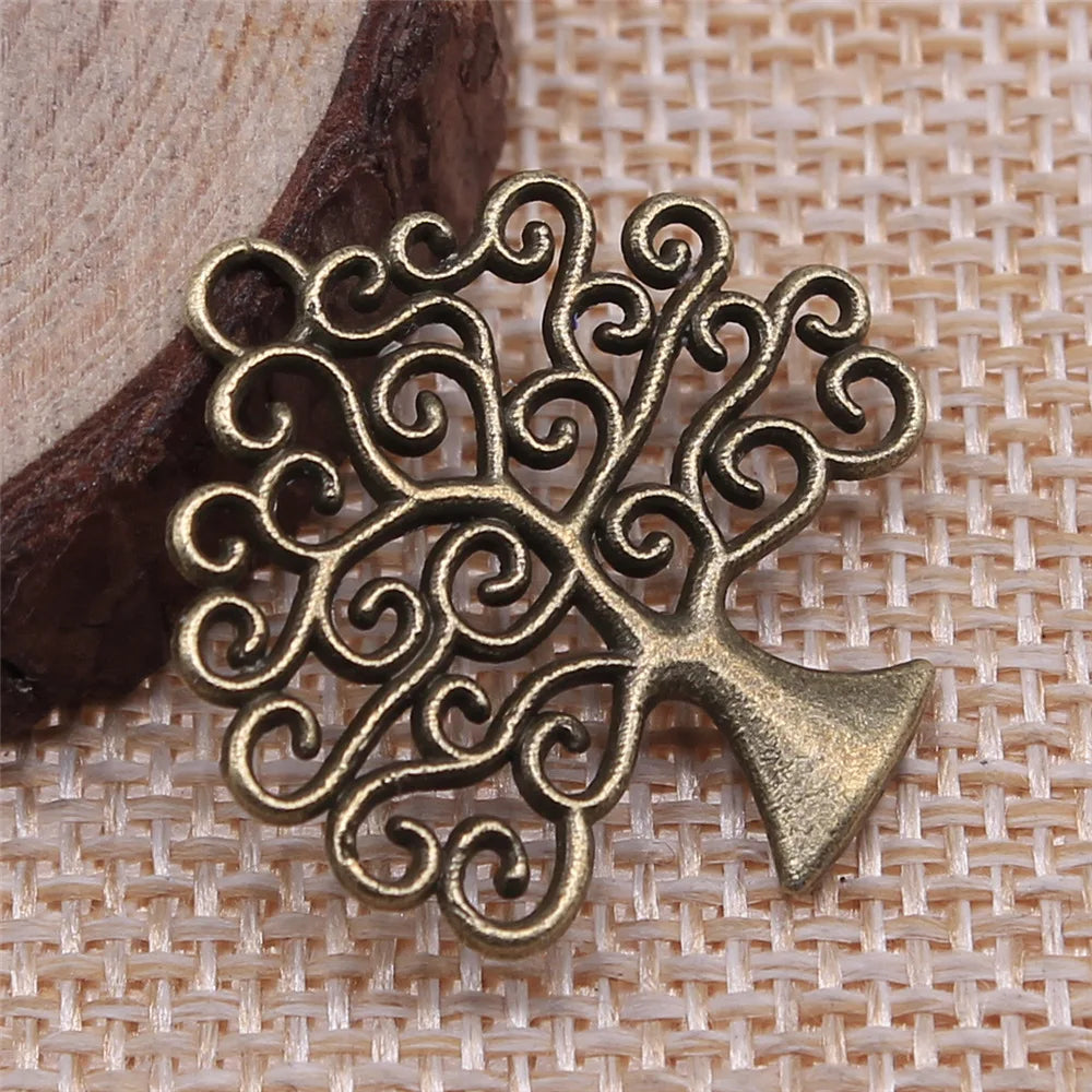 26x26mm 2.1g Multicolor Zinc Alloy Tree of Life Charm Pendant for DIY Necklace Bracelet Making