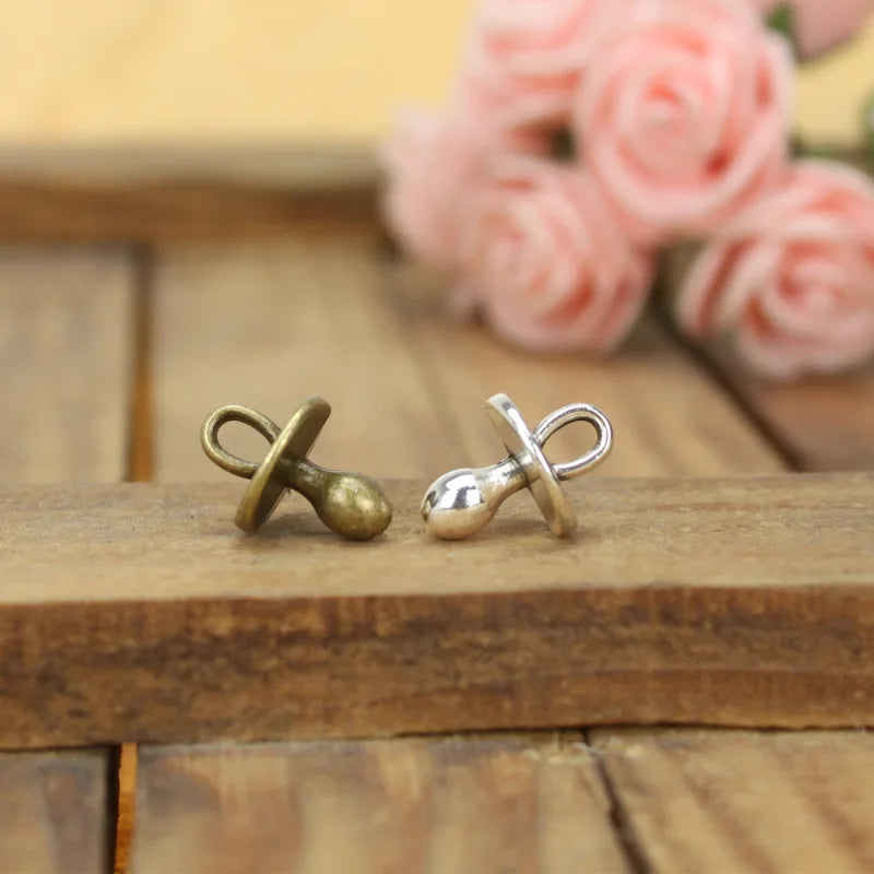 14x10MM Antique Silver Zinc Alloy Baby Pacifier Charm Pendant for DIY Necklace Bracelet Jewelry Making