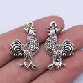 31x20mm 4.1g Antique Silver Zinc Alloy Rooster Charm Pendant for DIY Necklace Bracelet Jewelry Making