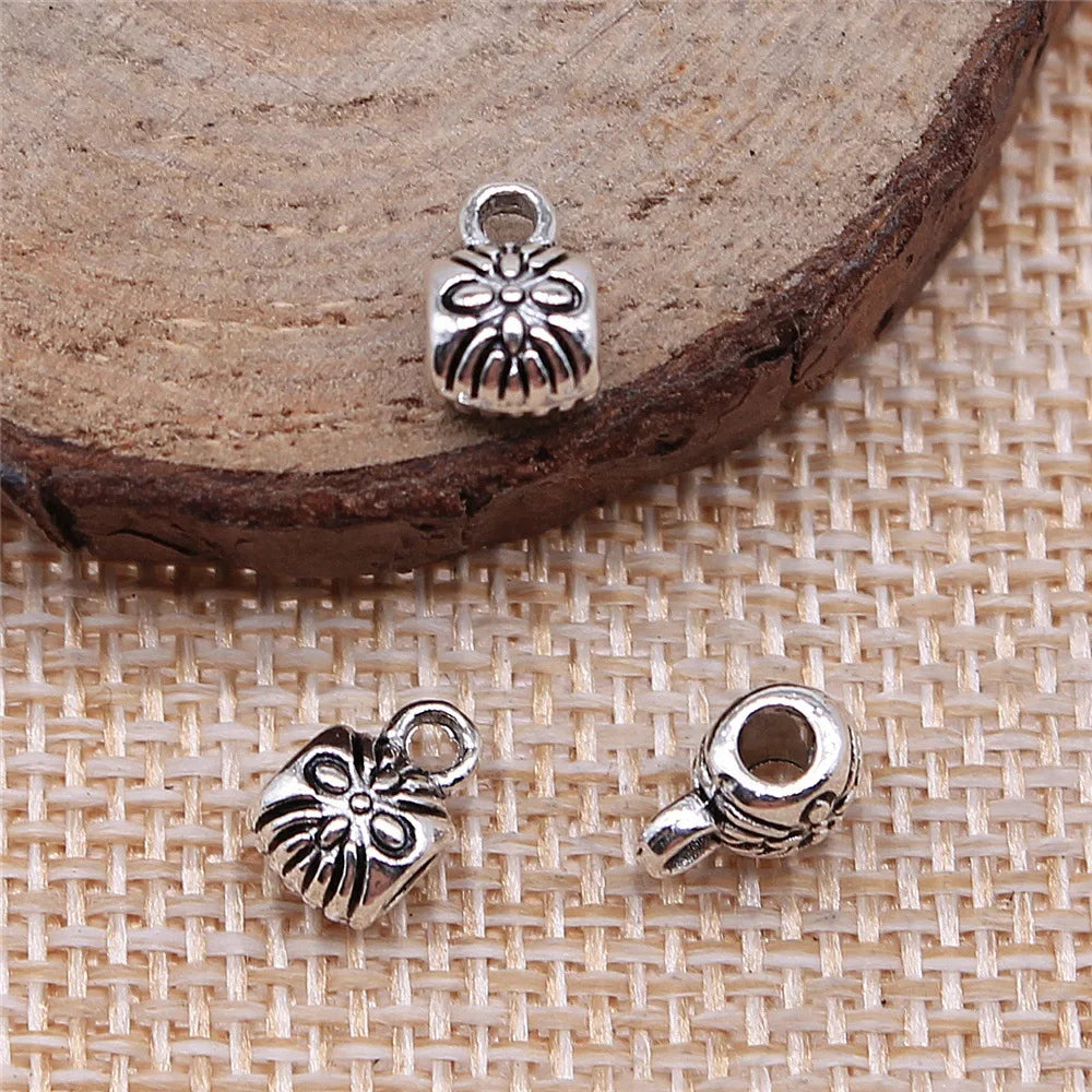 8x5x5mm 0.6g Multicolor Zinc Alloy Pendant Bails Connector Charms for DIY Necklace Bracelet Making