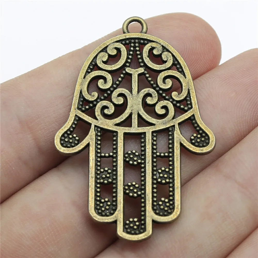 45x30mm 6.4g Multicolor Zinc Alloy Hand Charm Pendant for DIY Necklace Bracelet Jewelry Making