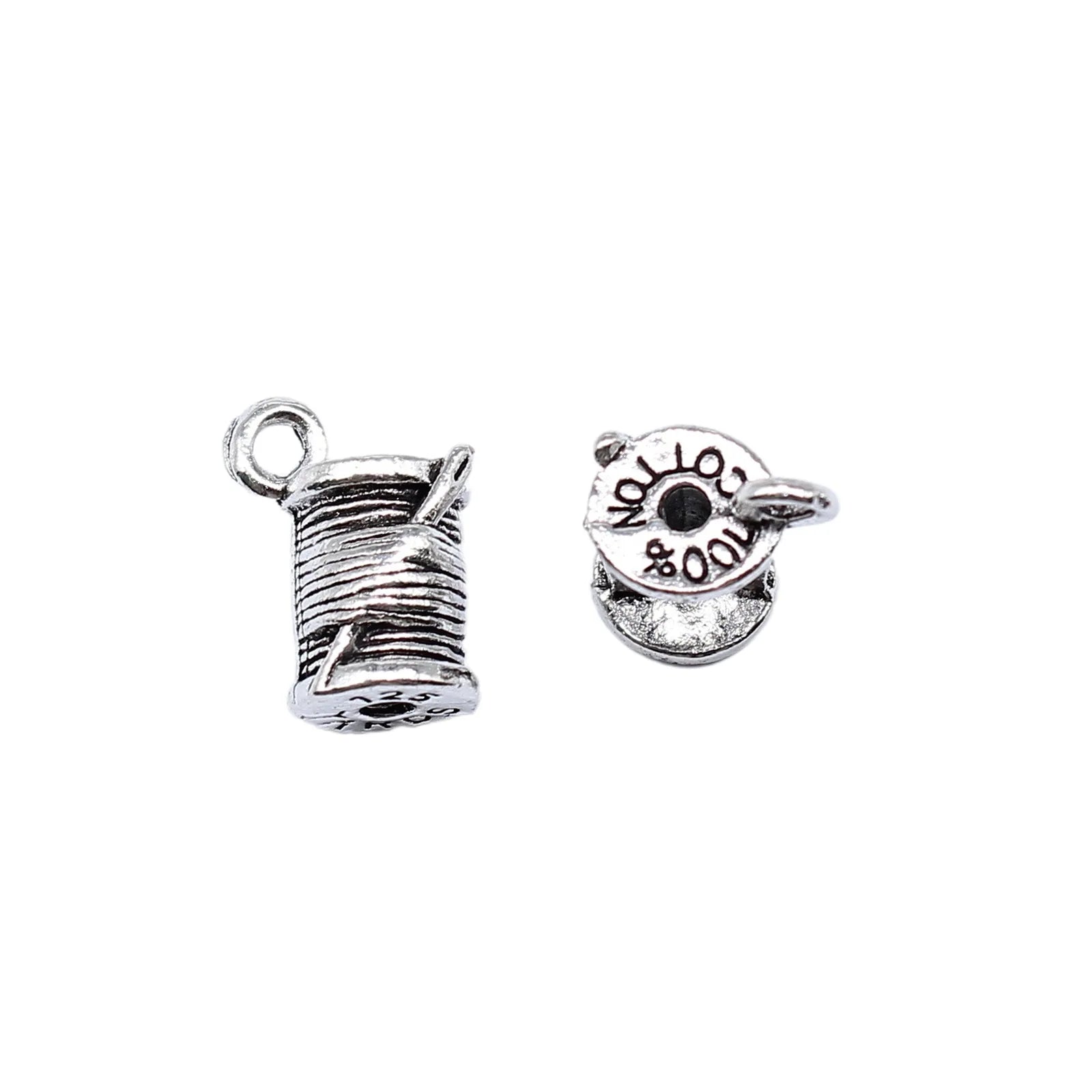 14x10mm 2g Antique Silver Zinc Alloy Yarn Ball Charm Pendant for DIY Knitting Theme Jewelry Making