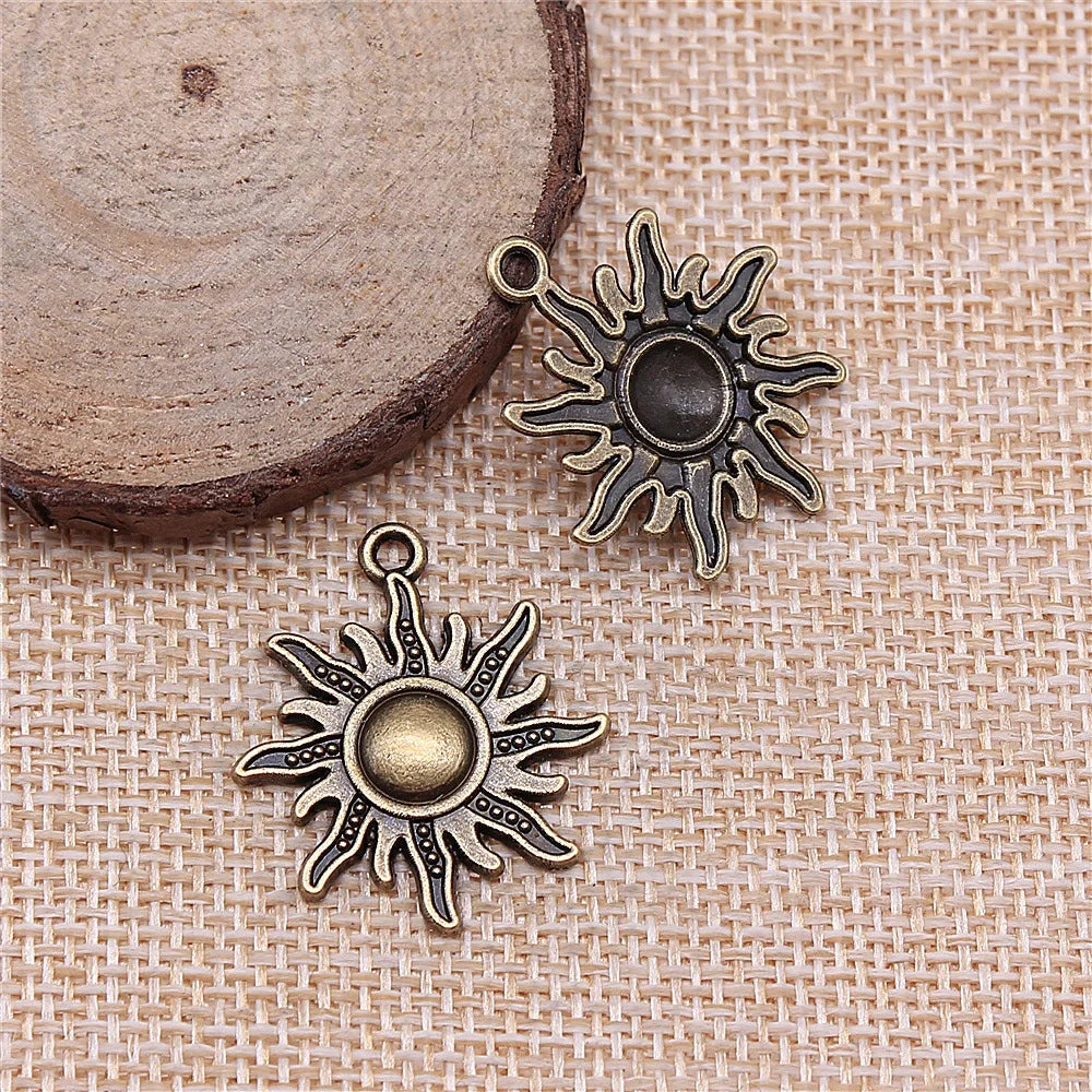 28x25mm 2g Multicolor Zinc Alloy Sun Charm Pendant for DIY Necklace Bracelet Jewelry Making