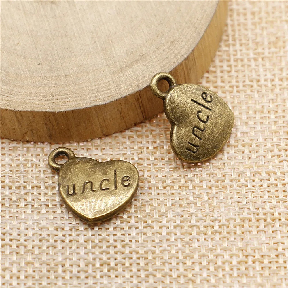 15x18mm 2.8g Multicolor Zinc Alloy Heart Uncle Charm Pendant for DIY Necklace Bracelet Making
