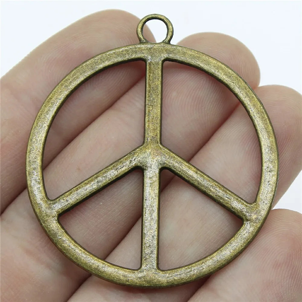 42mm 5.3g Multicolor Zinc Alloy Peace Symbol Charm Pendant for DIY Necklace Bracelet Jewelry