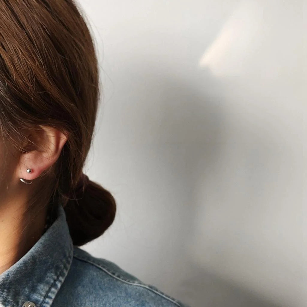 Korean Minimalist Copper Round Bean Drop Earrings For Women, Creative Mini Hidden Design