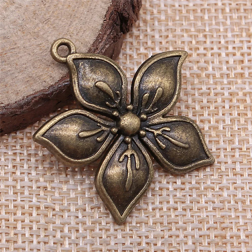 33x31mm 4.4g Multicolor Zinc Alloy Flower Charm Pendant for DIY Necklace Bracelet Jewelry Making