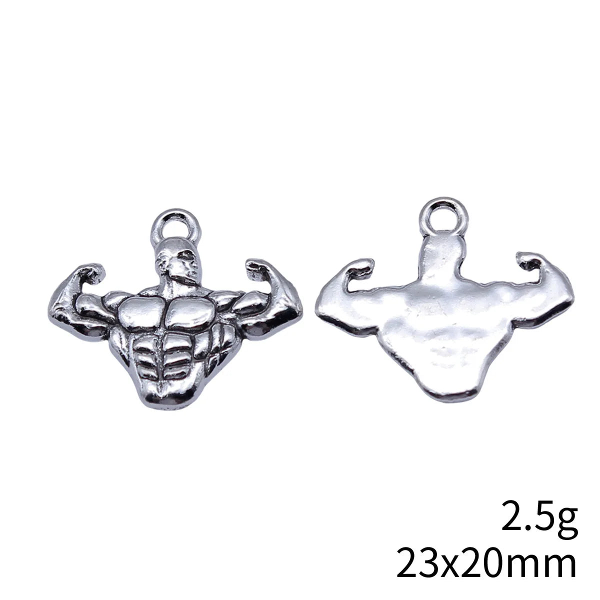 23x20mm 2.5g Antique Silver Zinc Alloy Muscle Man Charm Pendant for Necklace Bracelet Jewelry Making