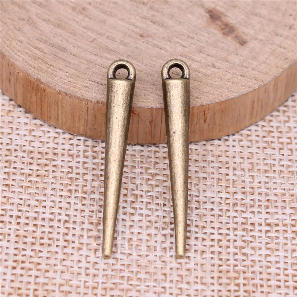 34x5x4mm 1.7g Multicolor Zinc Alloy Long Cone Loose Metal Beads for DIY Bracelet Jewelry Making
