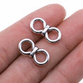 9x19mm 0.9g Multicolor Zinc Alloy Double Ring connector charm for DIY bracelet necklace jewelry making