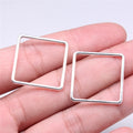 25x25mm 1.37g Zinc Alloy Geometric Square Charm Pendant for DIY Necklace Earring Jewelry Making