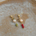 Designer Freshwater Pearl Asymmetric AB Drop Earrings New Chinese Style Geometric Jewelry