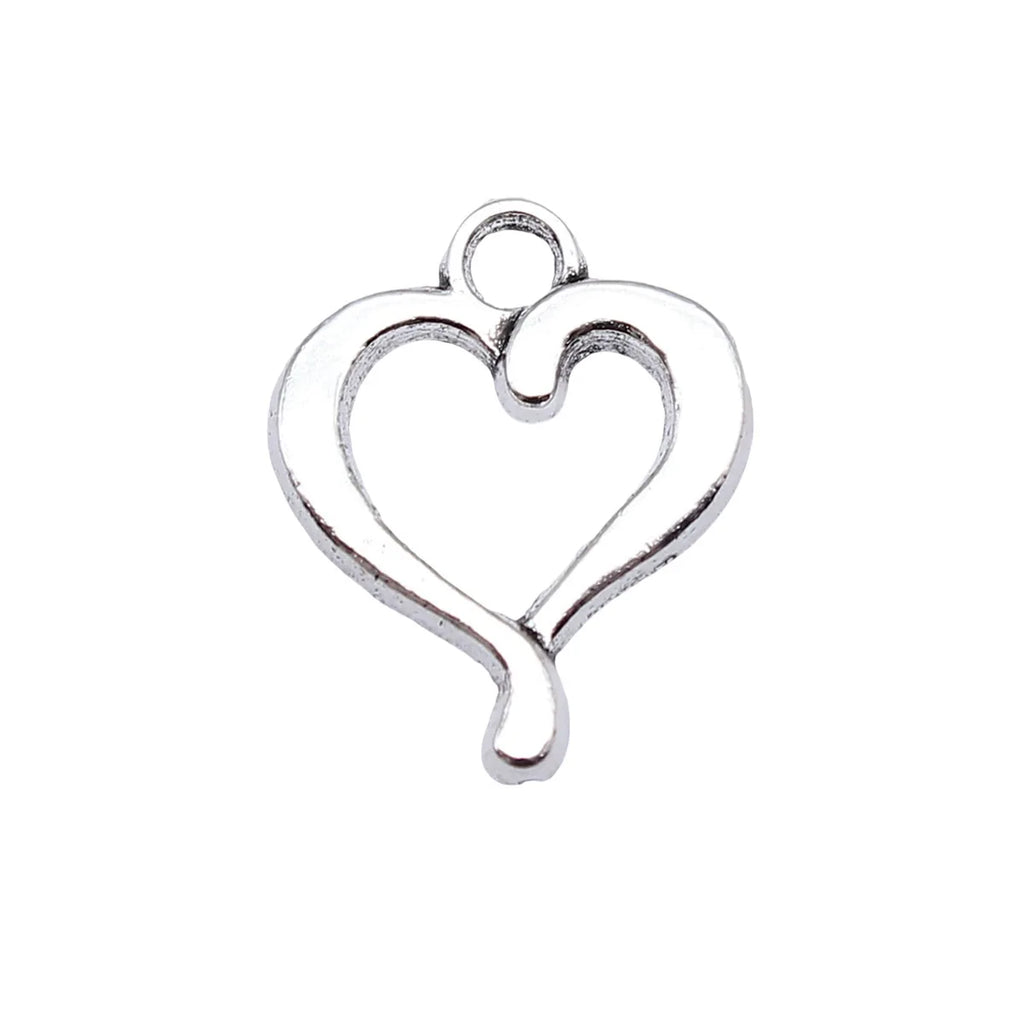 18x14mm 0.73g Multicolor Zinc Alloy Heart Charm Pendant for DIY Bracelet Necklace Making