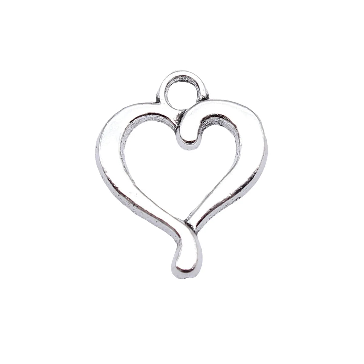 18x14mm 0.73g Multicolor Zinc Alloy Heart Charm Pendant for DIY Bracelet Necklace Making