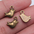 11x8mm 0.6g Multicolor Zinc Alloy Bird Charm Pendant for Bracelet Necklace DIY Jewelry Making