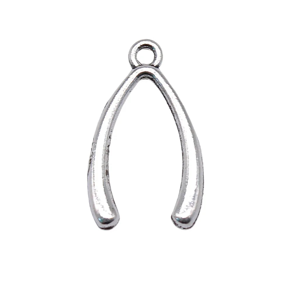 25x14mm 1.5g Multicolor Zinc Alloy Wishbone Charm Pendant for DIY Necklace Bracelet Jewelry Making