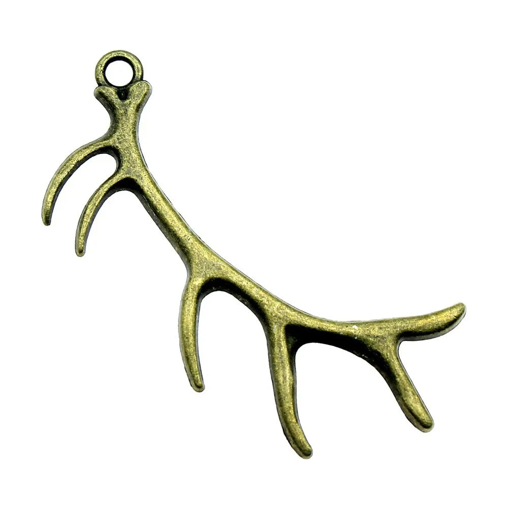 67x34mm 7.5g Multicolor Zinc Alloy Deer Antler Charm Pendant for DIY Necklace Bracelet Making