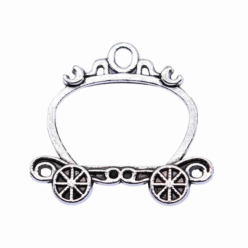 26x28mm 2.7g Antique Silver Zinc Alloy Luggage Cart Charm Pendant for DIY Travel Theme Jewelry