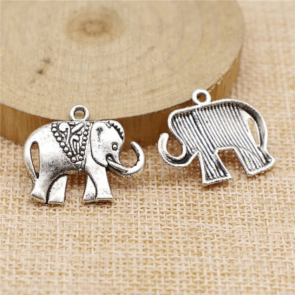 25x21mm 1.8g Multicolor Zinc Alloy Elephant Charm Pendant for DIY Necklace Bracelet Jewelry Making