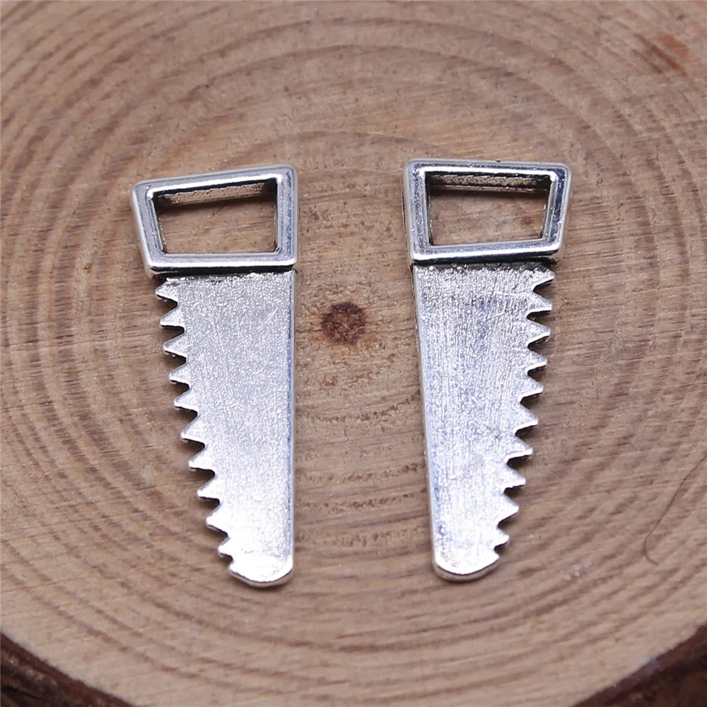 23x7mm 0.9g Multicolor Zinc Alloy Saw Charm Pendant for DIY Jewelry Making