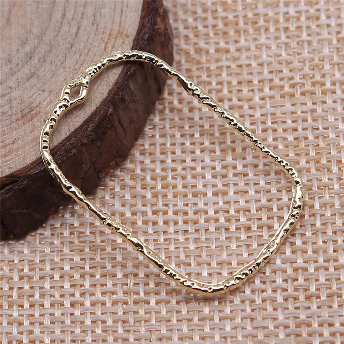 33x23mm 0.95g KC Gold Zinc Alloy Geometric Earring Charm Pendant for DIY Earrings Jewelry Making