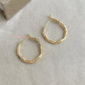 Sweet Cool Geometric Round Copper Hoop Earrings Fashion Commuter Versatile Jewelry